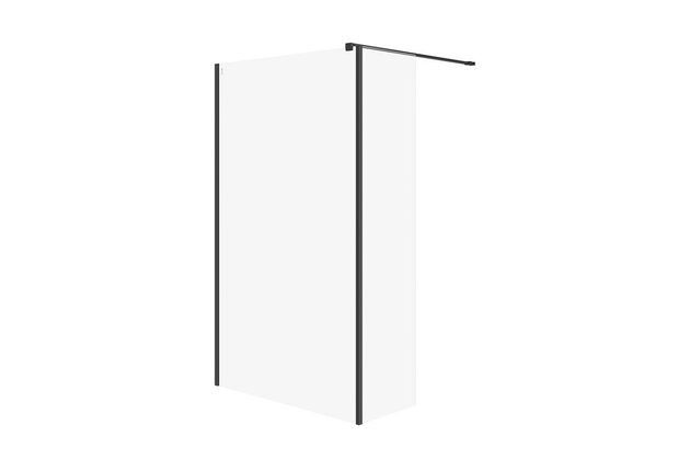 Sprchový kout Cersanit Mille 123x30x200 walk-in pevná stěna černý set B789, S601-176
