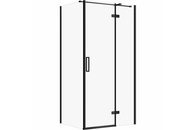 Sprchový kout Cersanit Jota 80x100x195 čiré sklo černý pravý, S160-033