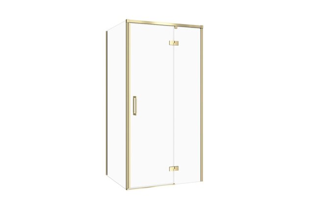 Sprchový kout Cersanit Larga 100x80x195 obdélníkový zlatý matný s panty levý, set C277, S601-469