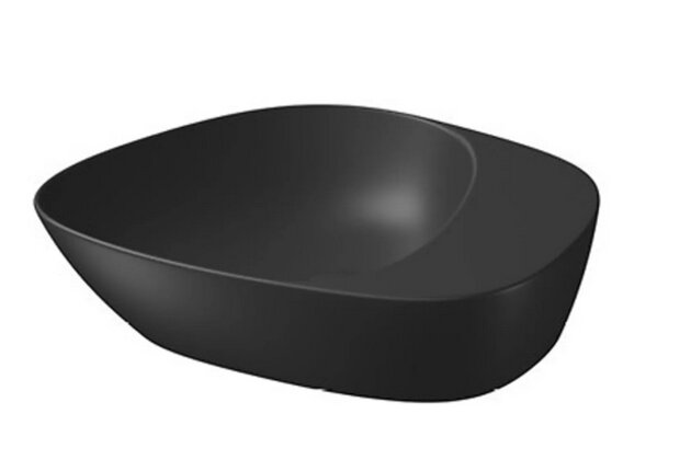 Umyvadlo Cersanit Kontra 48 na desku antracit mat nepravidelné s odkládacím prostorem, K682-019