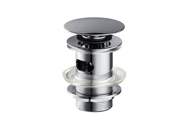 Výpust umyvadlová Cersanit celokovová chrom 1 a 1/4" CLICK/CLACK pro umyvadla s přepadem, S951-125