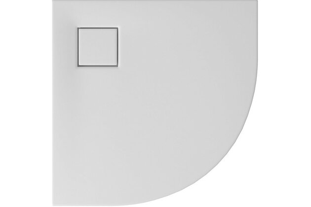Sprchová vanička Cersanit Tako Slim 80x80x4 bílá matná čtvrtkruhová R55 sifon set B448, S932-155