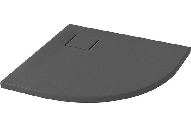 Sprchová vanička Cersanit Tako Slim 80x80x4 šedá čtvrtkruhová R55 sifon set B452, S932-159