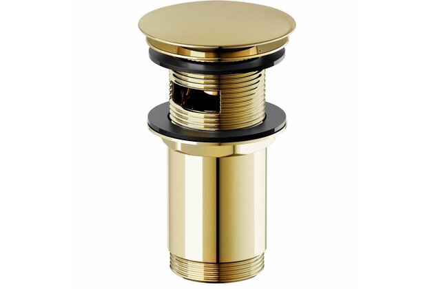 Výpust umyvadlová Cersanit celokovová zlatá 5/4" CLICK‑CLACK automatická univerzální, S951‑703