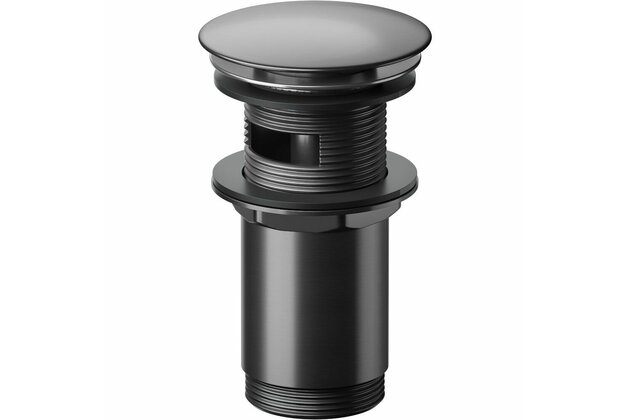 Výpust umyvadlová Cersanit celokovová gun metal 5/4" CLICK‑CLACK automatická univerzální, S951‑705