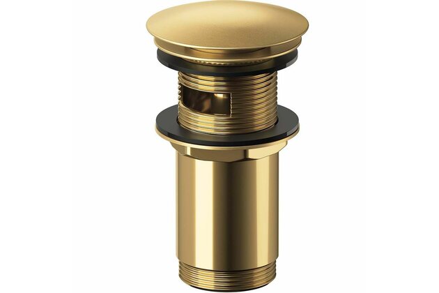 Výpust umyvadlová Cersanit celokovová zlatá kartáčovaná CLICK‑CLACK automatická univerzální, S951‑847