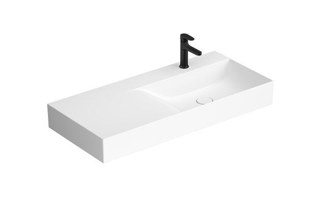 Umyvadlo Cersanit Kontra 100 závěsné bílé s odkládacím prostorem vlevo, K682-047