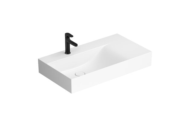 Umyvadlo Cersanit Kontra 80 závěsné bílé s odkládacím prostorem vpravo, K682-044