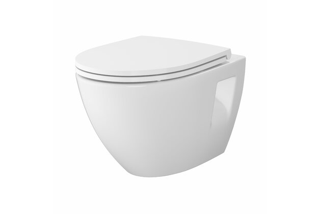 WC mísa Cersanit Moduo Plus závěsná bílá oválná sedátko slim duroplast soft close easy off set C458, S701-970