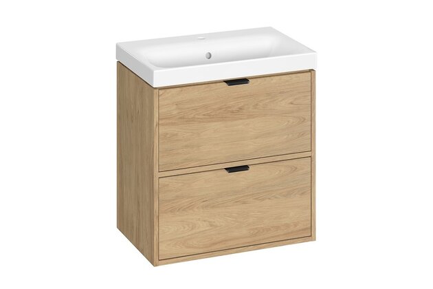 Skříňka Cersanit Atrato 60 s umyvadlem, dub, set C641, S4007-004