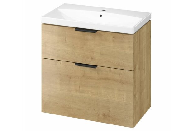 Skříňka Cersanit City 80 s umyvadlem dub set C753, S4004-135