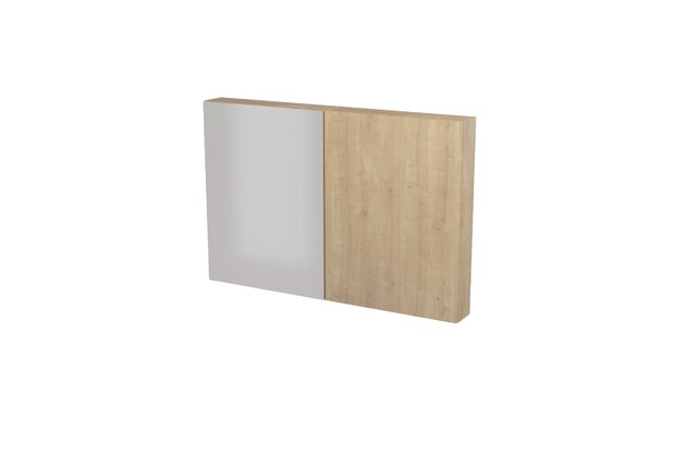 Nábytkový set Cersanit City 120, skříňka 60 zrcadlová dub, skříňka 60 závěsná horní s dvířky dub.
