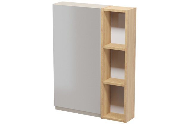 Nábytkový set Cersanit Moduo 60, skříňka 40 zrcadlová závěsná kašmír, skříňka 20 závěsná horní dub hikora