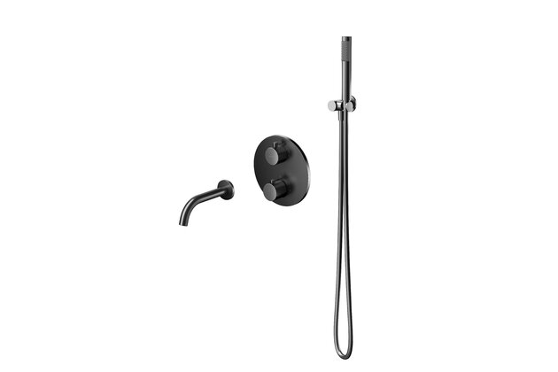 Baterie Cersanit Zen vanová/sprchová podomítková černá set B1005, S952-054
