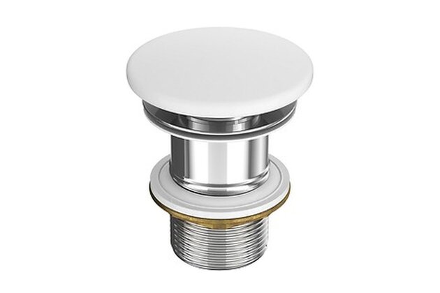 Výpust umyvadlová Cersanit Farva keramická, pro umyvadla bez přepadu, bílá mat, K712-047