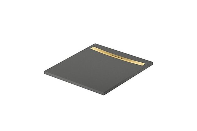 Sprchová vanička Cersanit Kontra 100x90 obdélníková, graphite ,kryt zlatý, S207-006