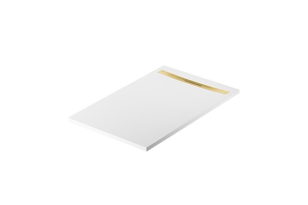 Sprchová vanička Cersanit Kontra 140x90 obdélníková, bílá ,kryt zlatý, S207-013