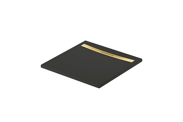 Sprchová vanička Cersanit Kontra 90x90 čtvercová, černá ,kryt zlatý, S207-015