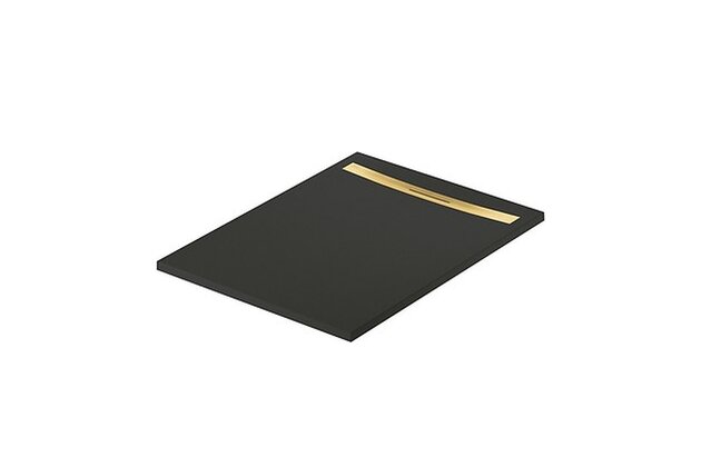 Sprchová vanička Cersanit Kontra 120x90 obdélníková, černá ,kryt zlatá, S207-017