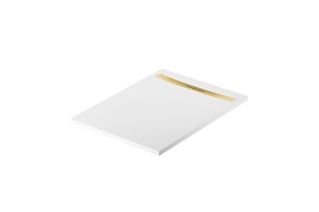 Sprchová vanička Cersanit Kontra 120x90 obdélníková, bílá ,kryt zlatý, S207-026