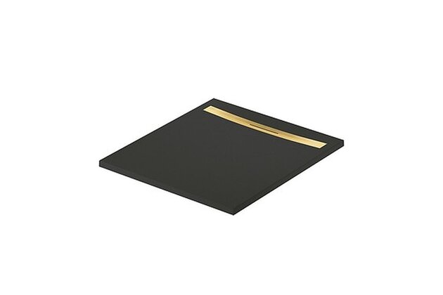 Sprchová vanička Cersanit Kontra 100x90 obdélníková, černá ,kryt zlatý, S207-029