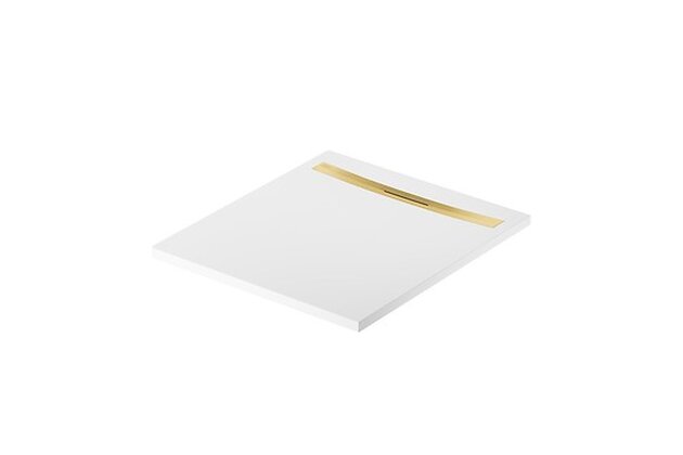 Sprchová vanička Cersanit Kontra 100x90 obdélníková, bílá ,kryt zlatý, S207-032