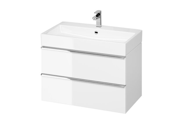 Skříňka Cersanit Virgo 80 pod umyvadlo bílá chrom úchytka, set C724, S4019-005