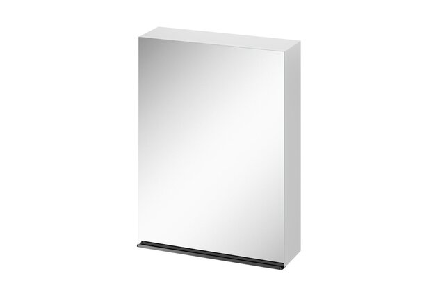 Skříňka Cersanit Virgo 60 zrcadlová bílá černá úchytka, set C729, S4019-010
