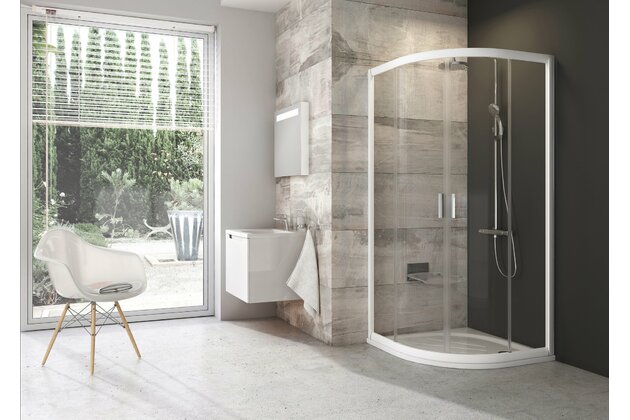 Sprchový kout Ravak Blix BLCP4 80x80 čtyřdílný čtvrtkruhový, bílá/transparent, 3B240100Z1