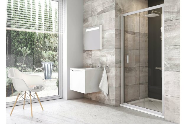 Sprchový kout Ravak Blix BLDP2/BLPS 100x90 rohový, satin/transparent