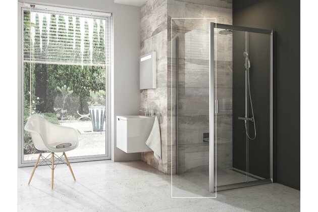 Pevná stěna Ravak Blix BLPS 100 jednodílná, satin/transparent, 9BHA0U00Z1