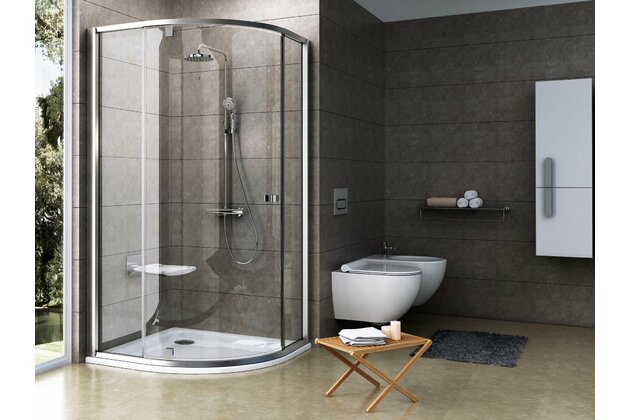 Sprchový kout Ravak Pivot PSKK3 80x80 třídílný čtvrtkruhový, satin/transparentní, 37644U00Z1