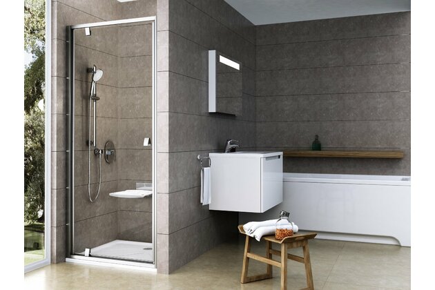 Sprchový kout Ravak Pivot PDOP1/PPS 90x90 rohový, satin/transparent