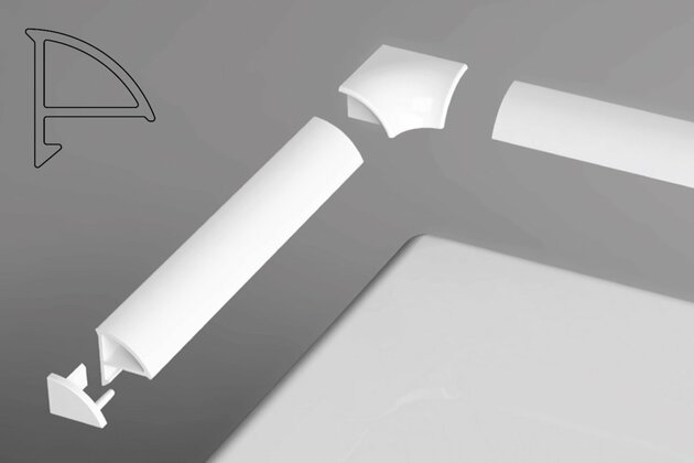 Krycí lišta Ravak v délce 2000/10 mm, bílá, XB452000001