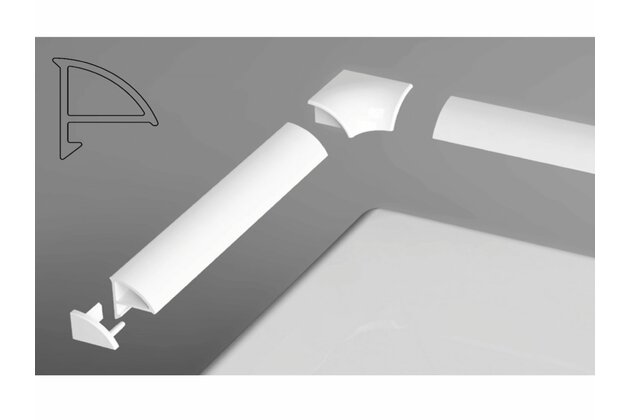 Sada pro krycí lištu Ravak 6, bílá, B440000001