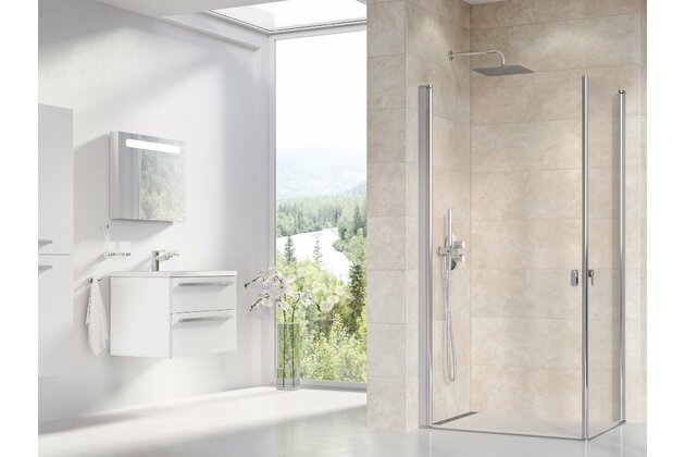 Sprchový kout Ravak Chrome CRV1/CRV2 100x80 rohový, lesk/transparent