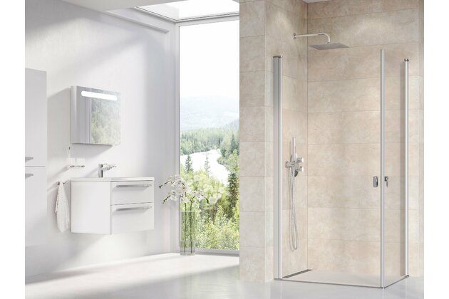 Sprchový kout Ravak Chrome CRV1/CRV2 90x90 rohový, satin/transparent