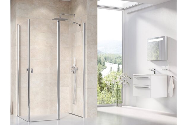 Sprchový kout Ravak Chrome CRV1/CRV2 100x90 rohový, lesk/transparent