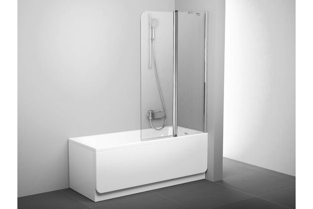 Vanová zástěna Ravak Chrome CVS2 100 dvoudílná pohyblivá, lesk/transparent, pravá, 7QRA0C00Z1