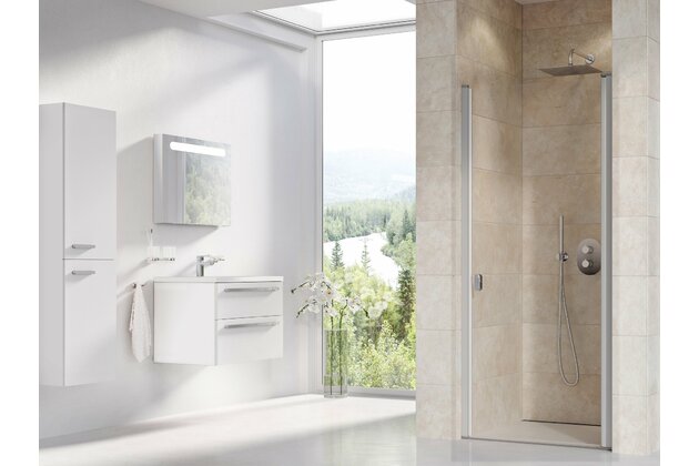 Sprchové dveře Ravak Chrome CSD1 80 jednodílné, satin/transparent, 0QV40U00Z1