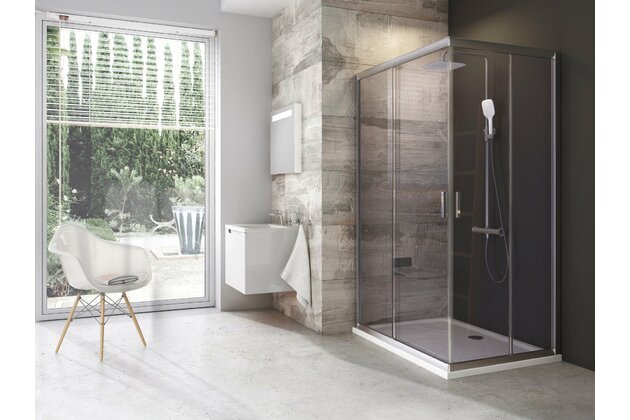 Sprchový kout Ravak Blix BLRV2K/BLRV2K 80x90 rohový, satin/transparent