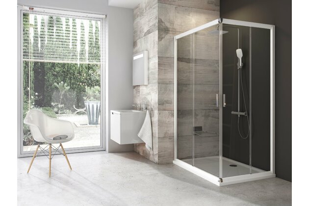 Sprchový kout Ravak Blix BLRV2K/BLRV2K 100x110 rohový, bílá/transparent