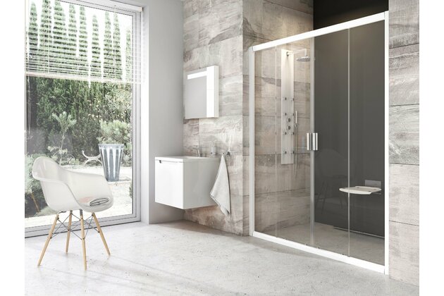 Sprchové dveře Ravak Blix BLDP4 180 čtyřdílné, bílá/transparent, 0YVY0100Z1