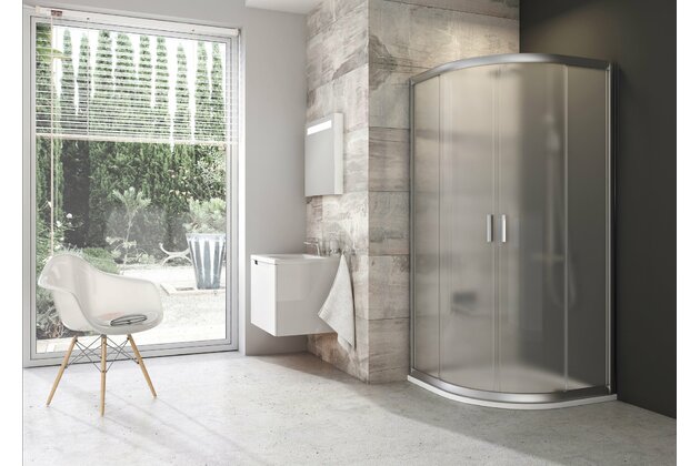 Sprchový kout Ravak Blix BLCP4 80x80 čtyřdílný čtvrtkruhový, satin/grape, 3B240U00ZG