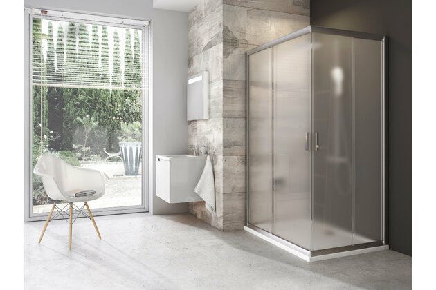 Sprchový kout Ravak Blix BLRV2K 90 1/2 rohový, satin/grape, 1XV70U00ZG