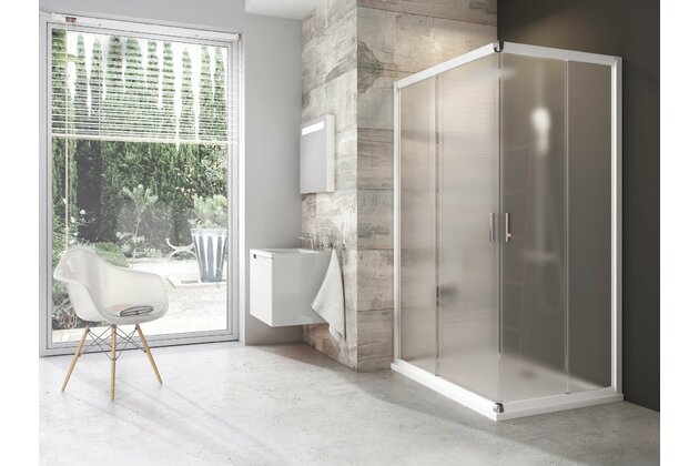 Sprchový kout Ravak Blix BLRV2K/BLRV2K 80x110 rohový, bílá/grape