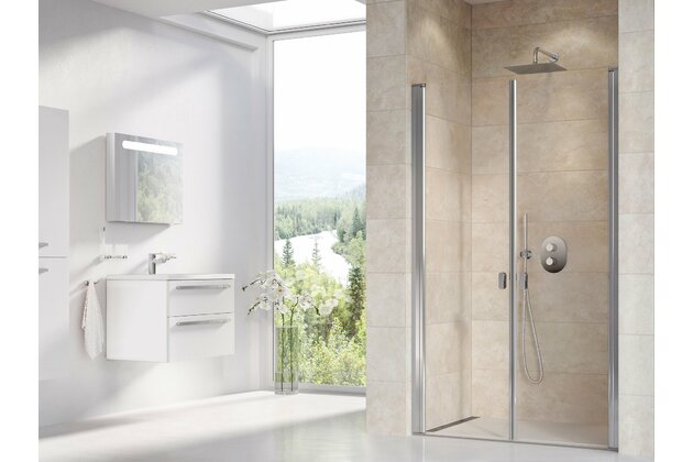 Sprchové dveře Ravak Chrome CSDL2 90 dvoudílné, lesk/transparent, 0QV7CC0LZ1