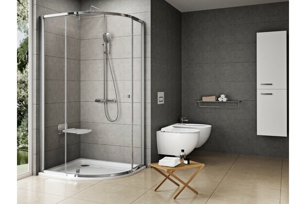 Sprchový kout Ravak Pivot PSKK3 90x90 třídílný čtvrtkruhový, lesk/transparentní, 37677C00Z1