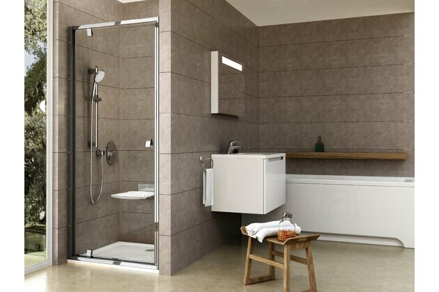 Sprchový kout Ravak Pivot PDOP1/PPS/PPS 90x90 třístěnný, lesk/transparent