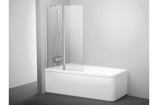 Vanová zástěna Ravak 10CVS2 10° 100 dvoudílná pohyblivá, lesk/transparent, levá, 7QLA0C03Z1